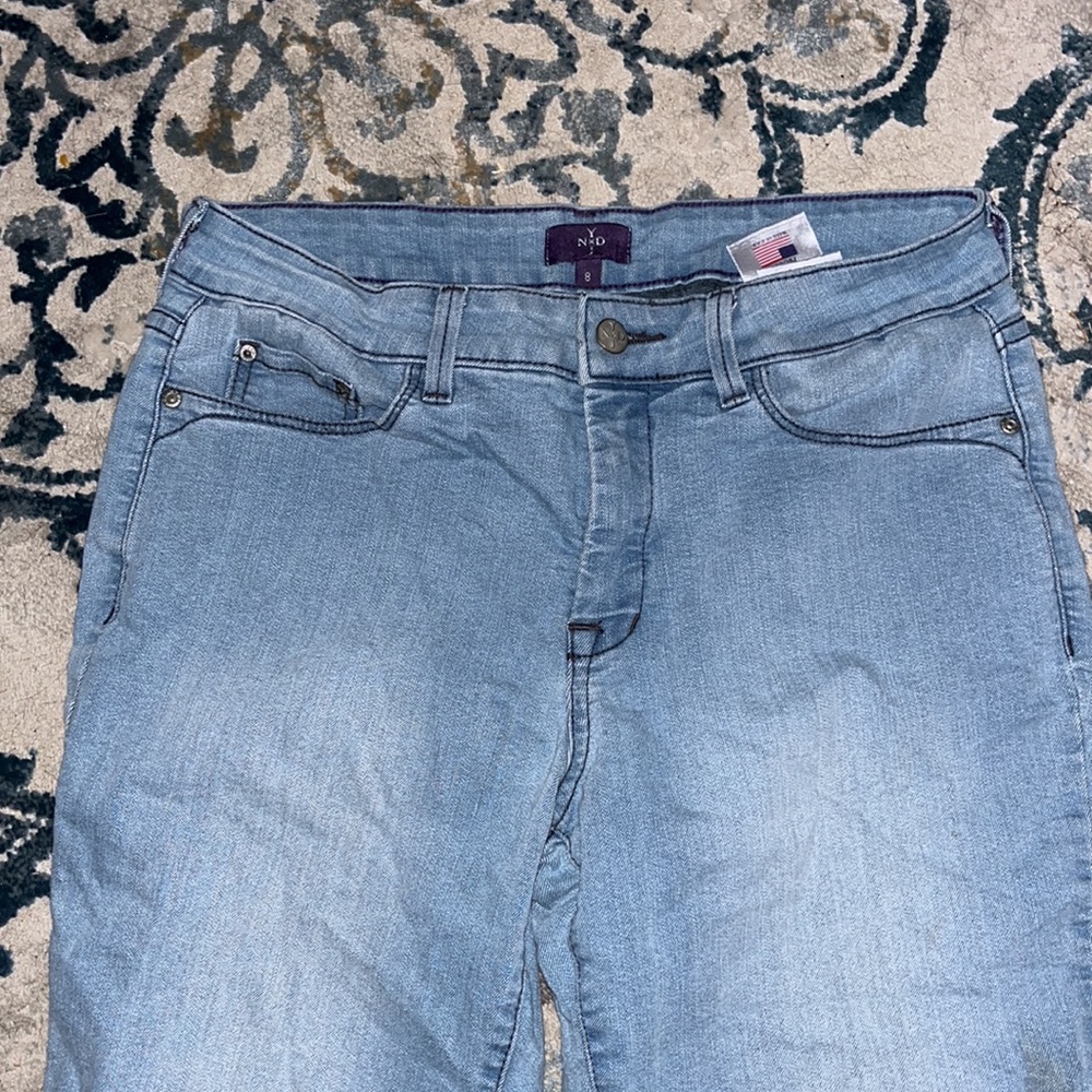 NYDJ Legging Light Wash Tummy Tuck Technology Cotton Blend Mid Rise Jeans sz8EUC - Picture 4 of 11